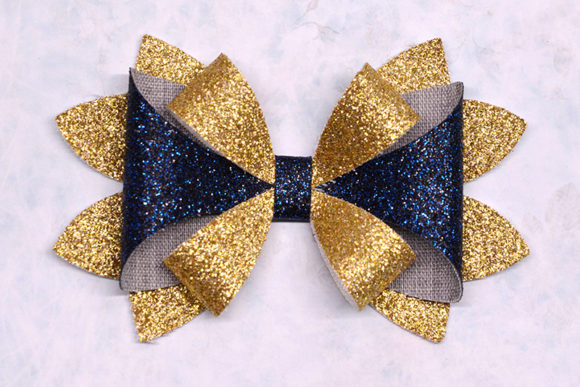 Bicolor Bow Template: 3D SVG Shapes for Crafters