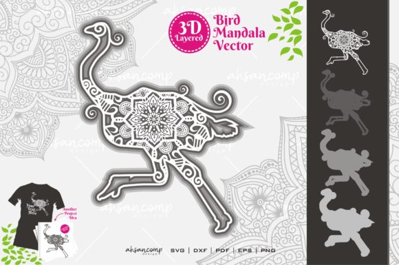Bird Mandala 9: Premium 3D SVG for Shadow Boxes