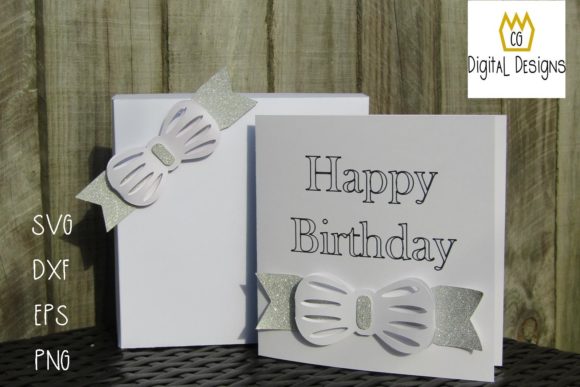 Bow Happy Birthday Card Box: 3D SVG Gift Boxes