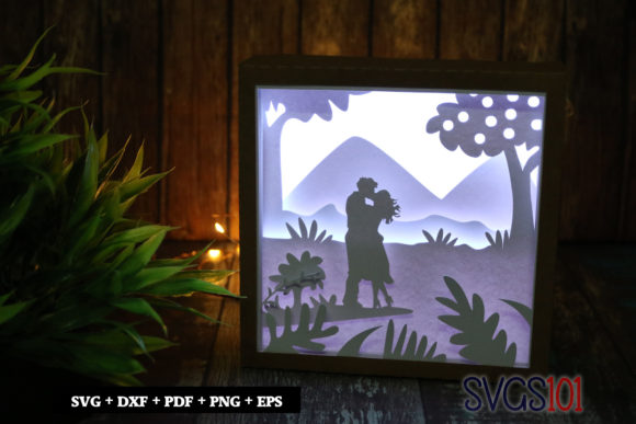 Couple Kissing 3D SVG Shadow Boxes Review