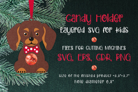 Dachshund Ornament Candy Holder: 3D SVG Shapes