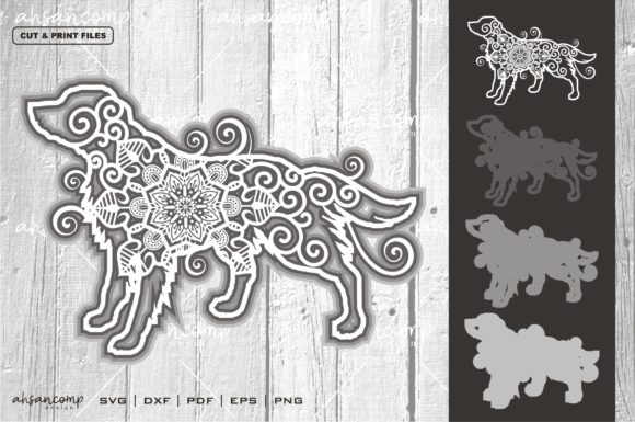 Dog 3 Mandala Vector SVG: A 3D SVG for Shapes