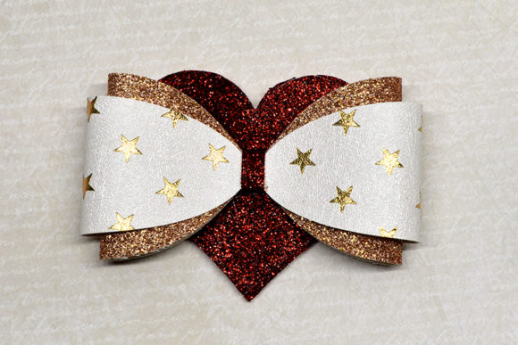 Heart Bow Template: 3D SVG Shapes for Design
