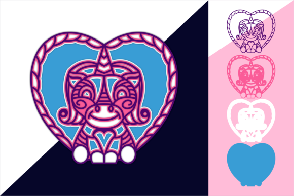 Heart-framed Unicorn: 3D SVG Shapes for Sellers