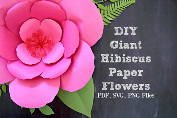 Hibiscus Giant Paper Flower Templates: 3D SVG for Branding
