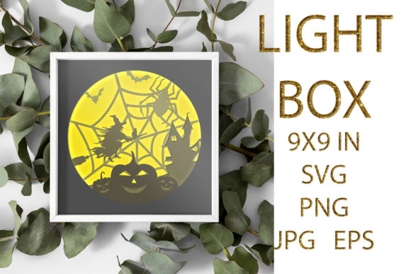 Light Box Shadow Box Halloween: 3D SVG for Shops