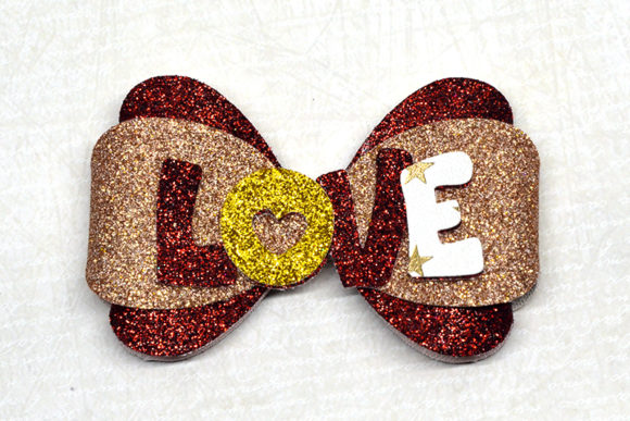 Love Bow Template: 3D SVG Shapes for Design