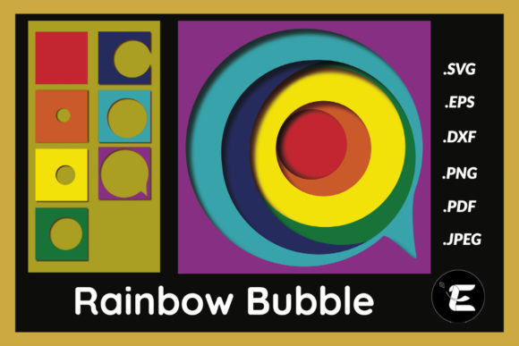 Rainbow Bubble: 3D SVG for Shadow Boxes