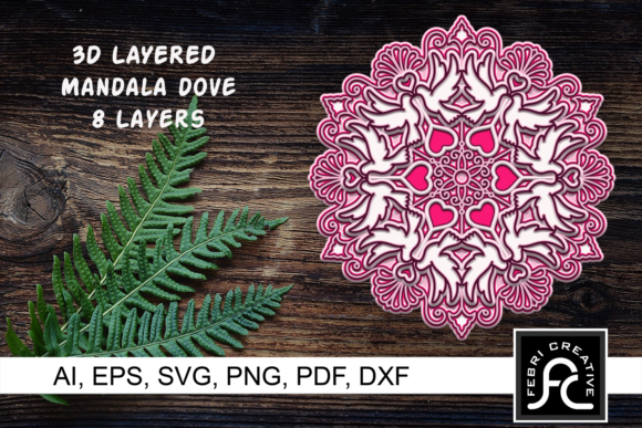 Review: 3D Layered Mandala Dove for Valentine Projects