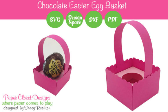Scalloped Chocolate Easter Egg Basket: 3D SVG Shapes