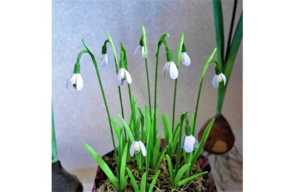 Snowdrop Flower Paper Templates: 3D SVG for Blog Graphics