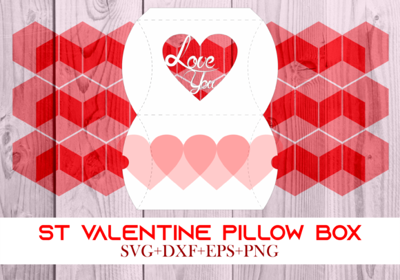 St Valentine Pillow Box 018 Series 0: A 3D SVG Asset for Gift Boxes