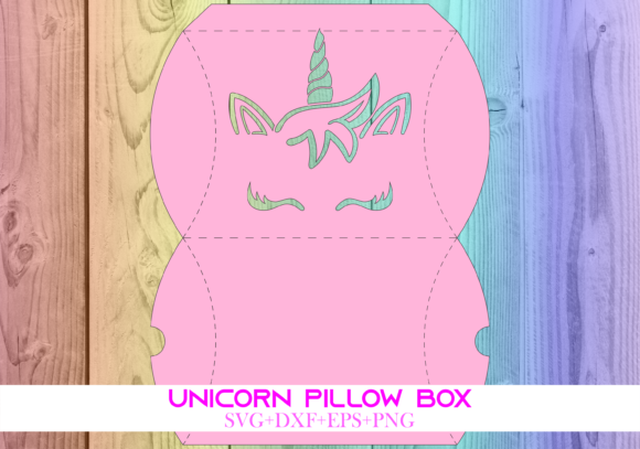 Unicorn Pillow Box S3 164: 3D SVG for Gift Boxes