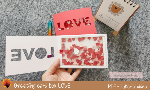 Valentine's Day Greeting Card Template: 3D SVG Shapes